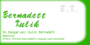 bernadett kulik business card